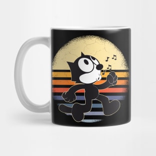 Funny Felix The Cat Keep Walking Retro Sunset Gift Mug